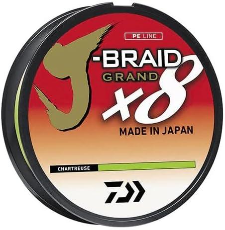 Daiwa J-Braid Grand X8, Filler Spool, Chartreuse, Mono Dia.= 10lb.