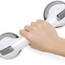 Shower Handle 1 Pack Grab Bars for Bathtubs & Showers, 12 inch Grab Bars for Bathroom with Strong Hold Suction Cup, Balance Bar Safety Hand Rail for Injury, Senior, Elderly Grey