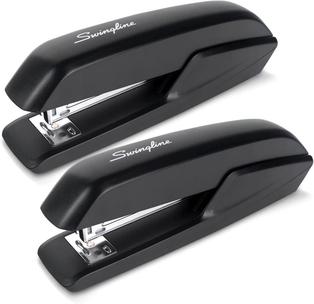 Swingline Standard Stapler, 20 Sheet Capacity, Eco Version, Jam Free, 2 Pack, Black (54501)