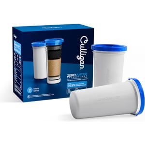 Culligan with ZeroWater Technology Replacement Filter 2-Pack, 5-Stage Advanced Water Filter  IAPMO Certified to Reduce Lead, Total PFAS (Forever Chemicals), Mercury, Fluoride, and Chlorine
