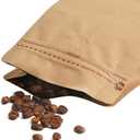 Resealable Side Zipper Coffee Bags with Degassing Valve, High Barrier Natural Kraft Coffee Pouches with Aluminum Foil Liner, Ziplock Food Storage Bags, Longer Shelf Life (100, 4oz/0.25lb)