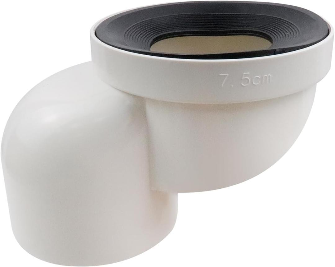 Full Flush Offset Toilet Flange Shift 7.5cm, Toilet Flange Offset Hose Connector Toilet Change Place Extension for Drain Pipe Connection