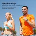 Open Ear Clip Wireless Earbuds Bone Conduction Headphones, Bluetooth 5.4, Open Ear Design for Running Fitness,OfficeBuilt-in Mic, IPX7 Waterproof, LED Display Charging Case,Ear Hooks Black