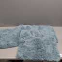 3 Pieces Luxury Bathroom Rug Set with U-Shaped Toilet Rug, Non-Slip Rubber Bottom, Thick Microfiber Fluffy Plush, Water absorption, Quick Dry, Ultra Soft, Bath Mats for Bathroom, Tub(Lake Blue)