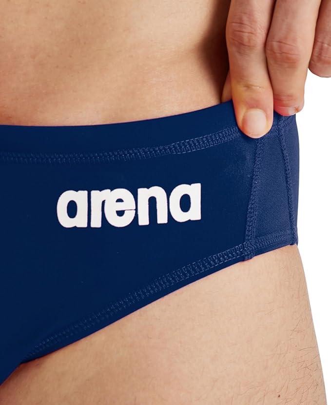 ARENA Men's Team Solid Polo Swim Brief Water Sports Training Bathing Suit (28, Navy/White)