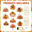 2 x 33Pcs Thanksgiving Decorations Hanging Swirls Turkey Hanging Decorations with Lights for Thanksgiving Party Home Office Classroom Indoor Decor