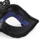 elegant black feather masquerade ball mask for women and men - perfect couple accessory for masquerade Halloween