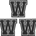 PATIKIL Iron on Letter Patches, 3 Pack Chenille Letter Patches Embroidered Patch for Repairing Jeans Clothing Bags Hats Shirts Craft, Black Alphabet W