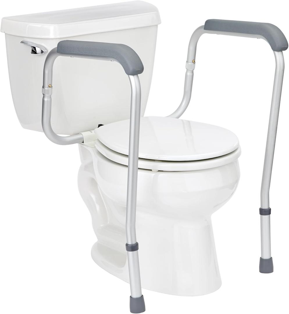 Medline Toilet Safety Rail For Seniors with Easy Installation, Height Adjustable Toilet Safety Frame, Bathroom Assist Rail with Armrests, Bathroom Safety, 250 lb. Weight Capacity