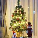 Hollyone 1.57" Orange Christmas Ornaments - 36 Pcs Mini Shatterproof Balls - Christmas Tree Decorations - Small Xmas Ornaments with Hanging Loop - Wedding, Holiday, Party, Home Decor