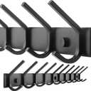 WEBI Coat Rack Wall Mounted,10 Hooks for Hanging Coats,30 Inch Hook Rack Hook Rail Coat Hanger Wall Mount for Backpack,Clothes,Jacket,Black