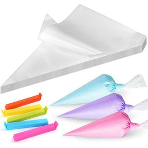 LotFancy 500Pcs Piping Bags 10 Inch, Thick Tipless Piping Bags, Non-Slip Disposable Pastry Bag for Royal Icing, Cookies, Cake Decorating