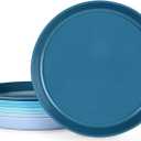 10 Inch Plastic Dinner Plates Set of 8, Wheat Straw Plates Reusable & Unbreakable, Non-Toxic Microwave Safe Plates for Camping, Daily Use, BPA-Free Dishwasher Safe Plate Set