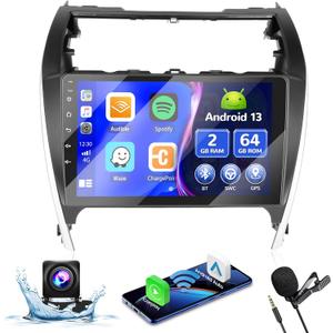 2+64G Android 13 Carplay Radio Touch Screen Car Stereo for Toyota Camry 2012-2014, 10.1'' HD Compatible with Android Auto, AHD Backup Camera, Mirror Link, GPS, WiFi, FM RDS