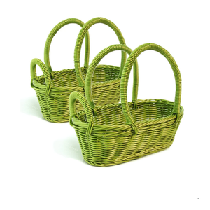Hand Woven Waterproof Wine Bottle Basket, Mountain Green
