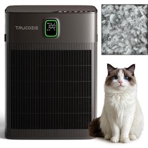 Trucozie T554 Air Purifier for Home Up to 2000 Ft in 1 Hr with Washable Pre-Filter, Air Purifier for Home Pets with PM 2.5 Air Quality Display, Sleep Mode for Allergies, Dust, Smoke, Grayish Brown