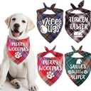 STMK Pack of 4 Holiday Dog Bandanas, Thanksgiving Day Christmas Dog Bandanas for Small Medium Large Dogs Costumes (Small)