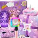 Unicorn Gifts for Girls Age 4 5 6 7 8 9 10, Kids Unicorn Toys with Mini Karaoke Machine/Glowing Blanket/Night Light/Headband/Bracelets, Birthday Graduation Gifts for Daughter Niece
