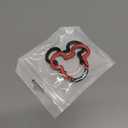 2PCS Aluminum Carabiner Ear Mouse Ring, Caribeener Clips, Spring Snap Hook for Keychain Clip（Length: 2.36”*Width: 2.16”*Diameter: 1.7”）, Red and black