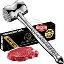 Stainless Steel Meat Tenderizer Tool, Premium Meat Mallet with Non-Slip Grip, Dual-Sided with Heart Shape Design for Tenderizing Steak, Poultry & Chicken Cutlet, Dishwasher Safe, Lifetime Replacement