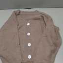 Pink Queen Women's Furry Cropped Cardigan Batwing Sleeves Open Front V-Neck Button Down Loose Casual Knit Sweater Coat (Large)