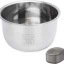 Rice Cooker Inner Pot Compatible with Zojirushi NS-TSC10, 5.5 Cups Inner Replacement Pot, 304 Stainless Steel Replacement Inner Bowl, Rice Cooker Inner Bowl for Multi-Cooker, Polished Surface