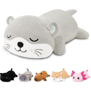 Finebee Weighted Otter Stuffed Animals, Cute Weighted Otter Plush, Soft Stuffed Weighted Plushie Birthday for Kids & Adults (9.8" 0.8Lbs)
