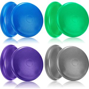 Jerify 4 Pcs Wiggle Seat Flexible Inflated Wobble Cushion Stability Balance Pad Balance Disc Sensory Seat for Men Women Fitness Physical Exercise Improving Posture Home Office (Multi Color)