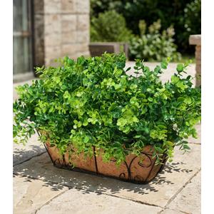 Artificial Faux Outdoor Plants for Spring Summer Decoration, 12 Bundles Fake Plastic Eucalyptus UV Resistant Look Real Fake Plants for Planter Outside Front Door Porch Patio Balcony Garden Indoor Yard