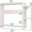 IBUYKE Desktop Bookshelf,36.8" Desktop Organizer Shelf,Wood Desk Hutch for Computer Monitor,Display Shelf for Office Home Dormitory,White TMZ008W, 9.4 inches x 36.8 inches x 28.3 inches