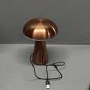 Cordless Mushroom Table Lamp, Waterproof Shower Lamp, Battery Operated Table Lamp Rechargeable, Touch Dimmable Night Light for Bedroom/Patio/Camping/Dinning/Outdoor (Orange)