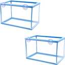 AQUANEAT Fish Tank Breeder 2 pcs Large Mesh Net Fry Saver Aquarium Spawn Hatchery Isolation with Suction Cups