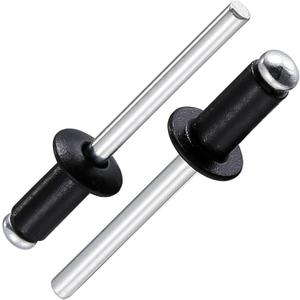 (300Pcs) 3/16"x3/8" Black Aluminum blind pro Rivets,Aluminum Grip and Steel Mandrel