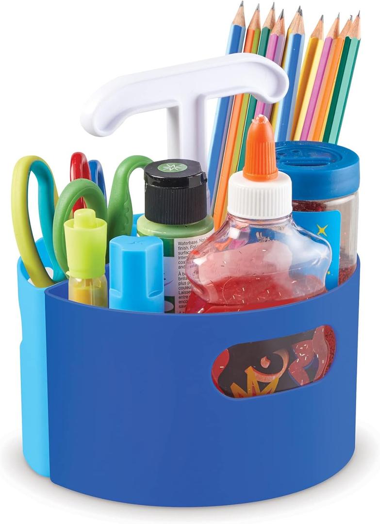 Learning Resources Create-a-Space Storage Mini Center Blue - Desk Organizer for Kids, Homeschool, Caddy, Back to School, Classroom Must Haves