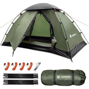Backpacking Tent for Camping 1-5 Person Hiking Ultralight Tent for Waterproof Windproof Outdoor Two Doors Tents Easy Quick Setup Lightweight Instant Tents