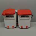 Heated Chicken Waterer, Thermostatically Controlled Poultry Water Heater for Winter, 4 Horizontal Nipples and 8 Support Legs, Anti-Freezing Watering System for Coop Accessories (Orange, 3.2Gallon)