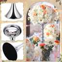 Sadnyy 12 Pcs Sliver Metal Flower Arrangements Stand Tall Wedding Centerpiece Stand Table Decor Flower Vase for Wedding Reception Event Party Dinner Home Decor(16.9 Inch)
