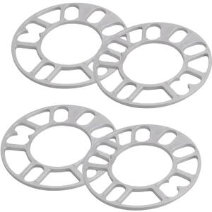 4 PCS Universal Wheel Spacer, 5mm Thicken Steering Wheel Adapter Spacer for Most 4 Lug & 5 Lug, Aluminum Alloy Shims Hubcentric Spacer for 98-120 Multiple Bolts Pattern