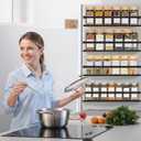 SMRCAD Magnetic Spice Rack for Refrigerator, 4pack Magnetic Shelf for Fridge Space Saving Seasoning Organizer for Any Metal Surface No Drilling Needed (BLACK -cut out, 4pack)