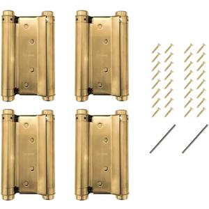 2 Pair of 5'' Stainless Steel Antique Bronze Brass Double Action Spring Door Hinge for Saloon Cafe Door Shop 4pack (4)