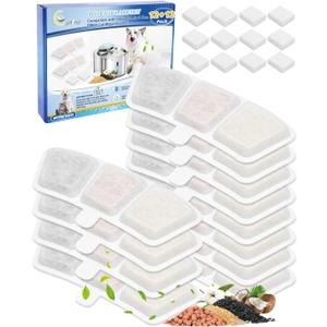 Cat Water Fountain Filter Compatible with oneisall PW03 & PW04 3.5L/118oz, Cat Fountain Filters Replacement Fit for oneisall, Multilayer Filters System, Keeping Pet Water Clean 12+12 Pack