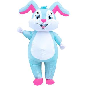 Farshine Easter Bunny Costume Adult Blow Up Rabbit Inflatable Costume Funny Blue Full Body For Women Men Cosplay Unisex Bunny Suit, 160cm-190cm [5.2ft-6.2ft]