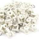 uxcell White Plastic Curtain Track Rail Rollers 10mm Diameter Wheel 40 Pcs