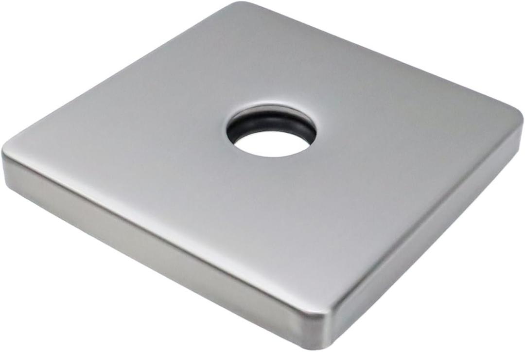 Antrader Square Shower Flange Cover,3.5 Inch Large Shower Arm Flange Universal Modern Shower Arm Flange Oversized Replacement Escutcheon Cover Plate for Shower Head Arms (Brushed Nickel)