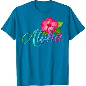 Aloha Hawaii Beach Hawaiian Island Flower Luau Party Vintage Men Women Girls Kids T-Shirt, Size 3XL