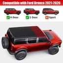 Hard Top Storage Bag Compatible with Ford Bronco 2021 2022 2023 2024 2025 2026 Fit Bronco Accessories 2/4-Door Portable Panel Storage Bag Roof Panel Over First Row Seat Accessories
