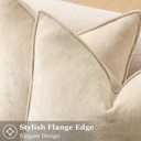 DecorUhome Summer Couch Throw Pillow Covers 18x18 Set of 2, Decorative Soft Velvet Modern Cozy Chenille Pillow Cases with Elegant Design for Sofa Bed Living Room Home Decor, Beige