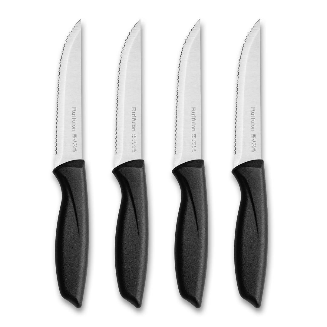 Steak Knife Set Of 4,Steak Knives,Serrated Edge Stainless Steel Steak Knives,Sharp Dinner Knives With Ergonomic Handle,Kitchen Knife Set For Home, Restaurant,Dishwasher Safe,Rust-Proof
