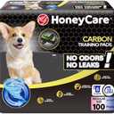 HONEY CARE All-Absorb Puppy Training Pads | Doggie Potty Pads Absorb Eliminating Urine Odor, Ultra Charcoal Dog Pee Pad (Carbon, L 22x23 inch, 100ct)