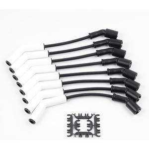 Dasbecan 9070C Spark Plug Wire Extreme 9000 Ceramic Boot Compatible with GM LS3 LS4 LS7 Engines(Black White, 5pcs)